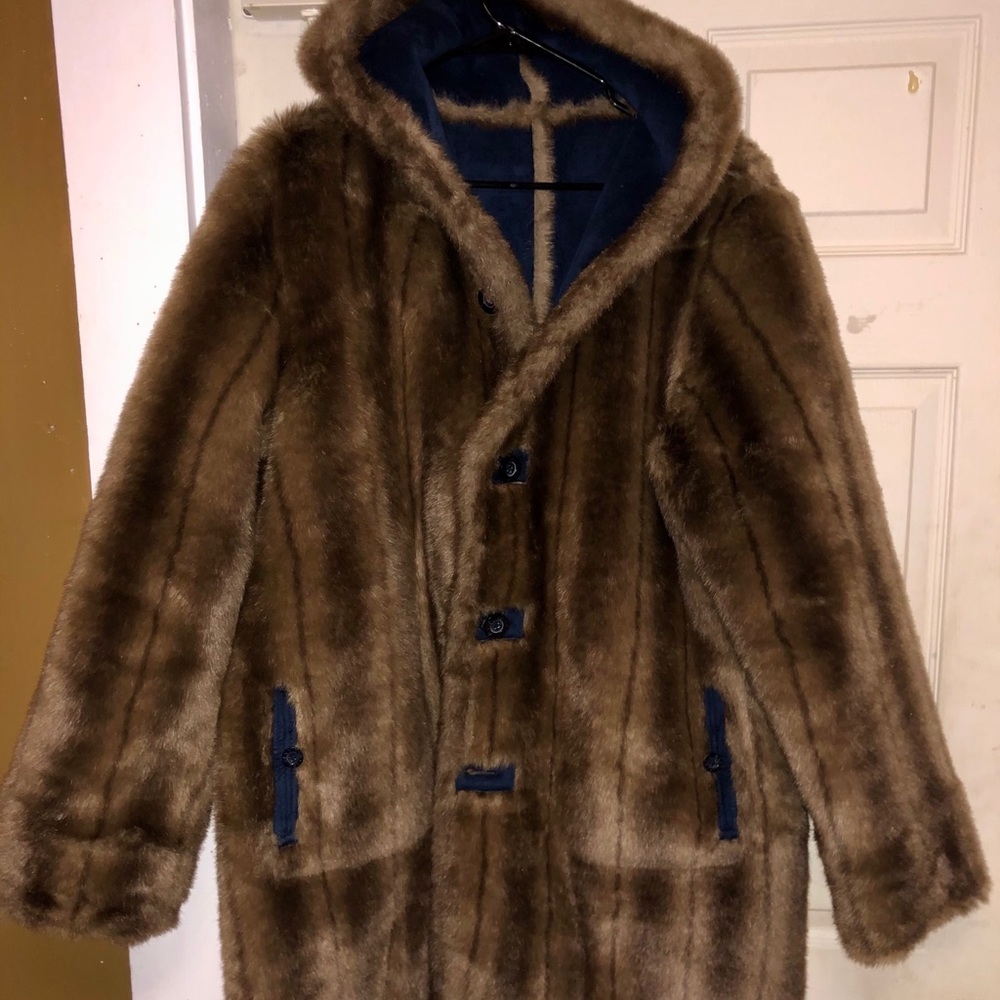 Dennis Basso fur and suede reversible coat unisex